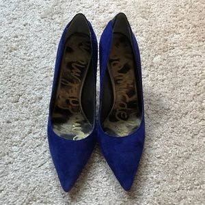 Sam Edelman Cobalt Blue Velvet Pump