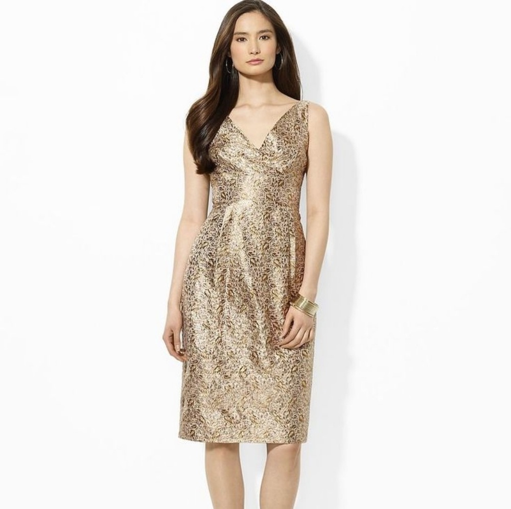 Ralph Lauren Gold Brocade Dress