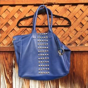 Blue studded purse