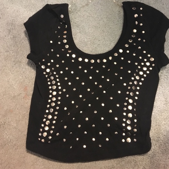 Rhinestoned crop top