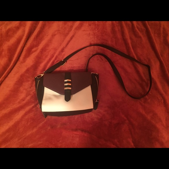 Black white and silver with maroon accent