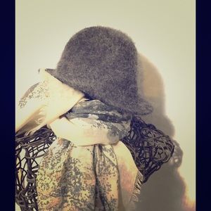 Gray Angora Blend Fidora Hat