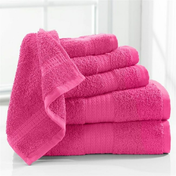 6pc pink towel set