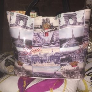 Chic Tote Bag Embellished with a Parisian Theme