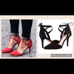 Vince Camuto Black Suede Lace Up Heels- SOLD