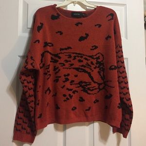 MINKPINK orange leopard sweater