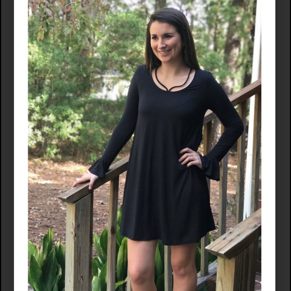 Black ruffle dress