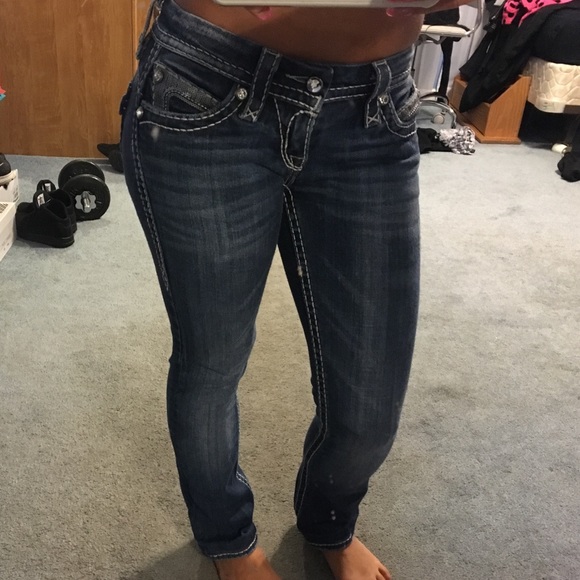 Rock revival rhinestone jeans