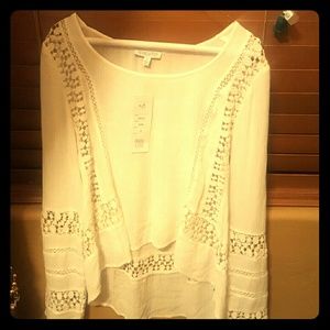 Ivory hi-low blouse