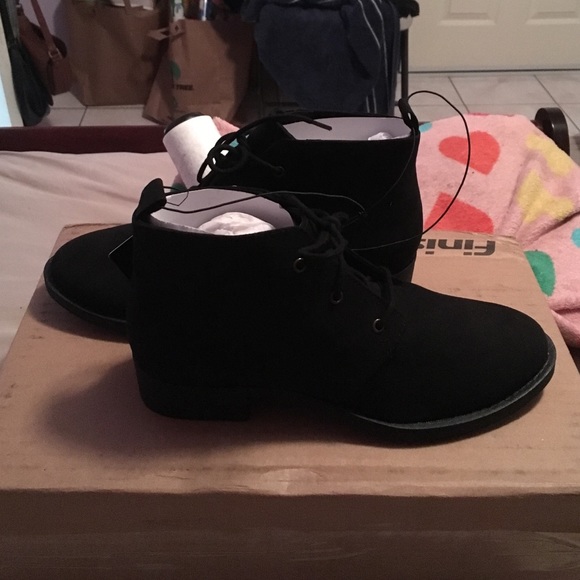Faux suede lace up booties! NWT