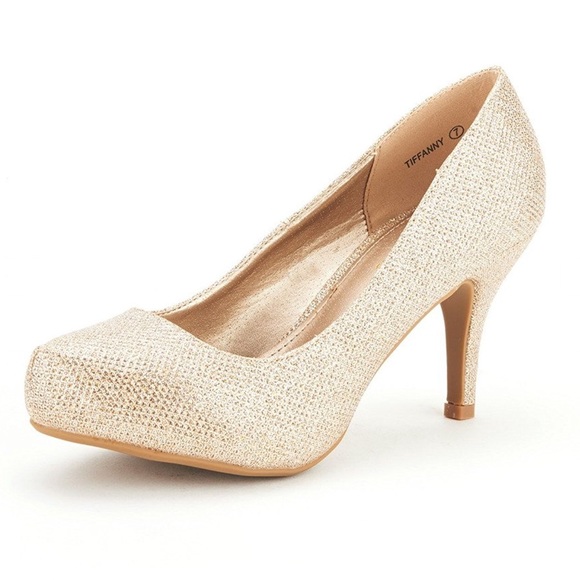 Gold sparkling shoe