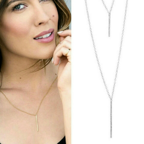 FINAL PRICE DRP Silver Double Pendant necklace NW!