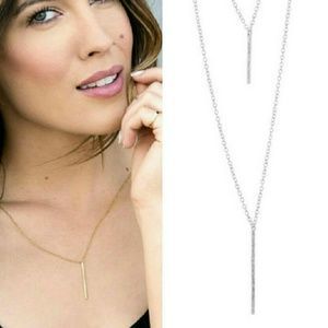 FINAL PRICE DRP Silver Double Pendant necklace NW!