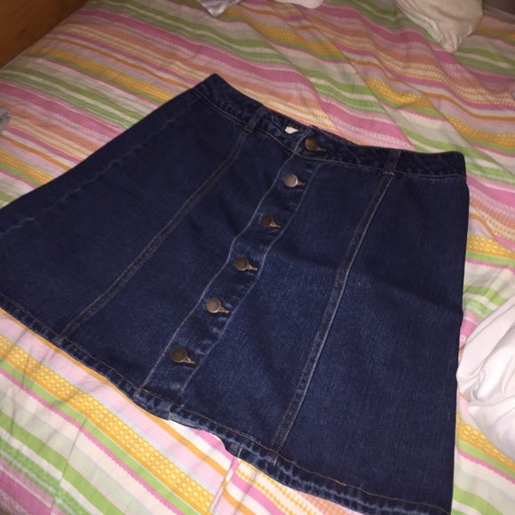 Button up denim skirt