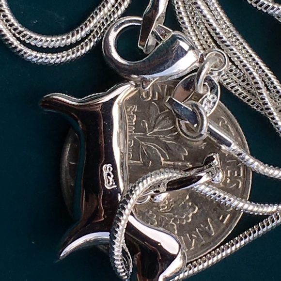 Sterling silver plt & opal 🐶 dog, bone and chain - Picture 3 of 8