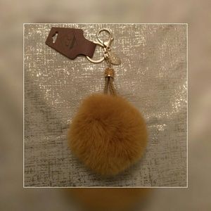 Genuine Rabbit Fur Pom Pom Purse Charm/Keychain