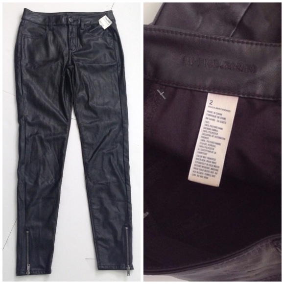 American eagle HI RISE JEGGINGS faux leather sz 2 - Picture 4 of 4