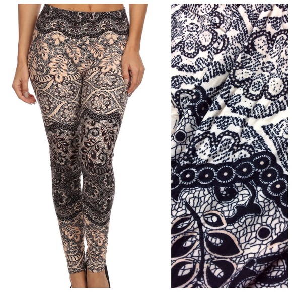 lace pattern leggings