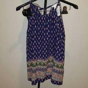 NWT Flowy tank top with fun patterns