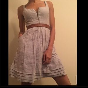 sleeveless front exterior brass zipper dress