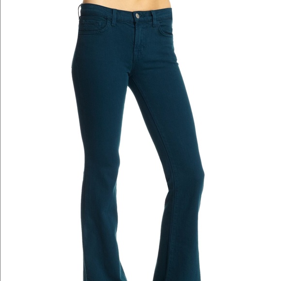 Aquamarine velvety flare leg j brand jeans