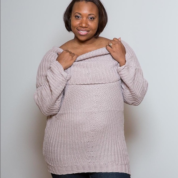 Fold Over Ribbed Sweater - Picture 2 of 2