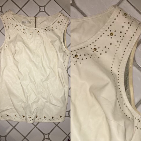 Creme leather top! Never worn!