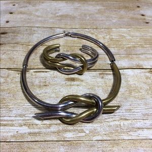 Vintage sterling knot set
