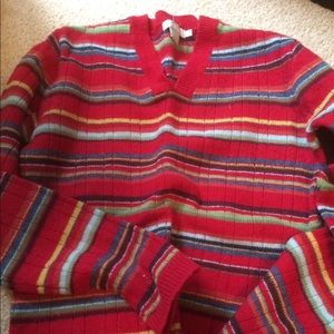 J. Crew v-neck striped sweater