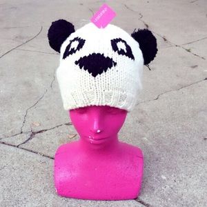 Cute panda Pom Pom beanie