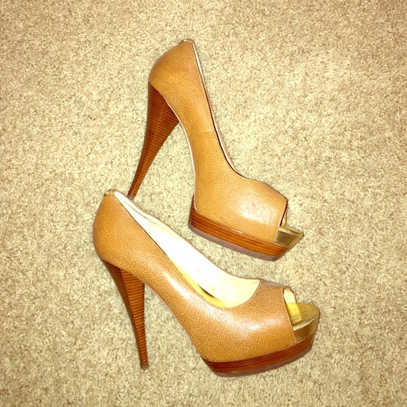 Michael by Michael Kors Tan Platform Heels