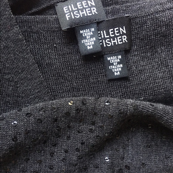 Eileen Fisher 2 piece sequence top and cardigan