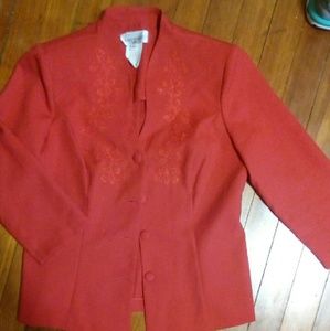 Red skirt suit
