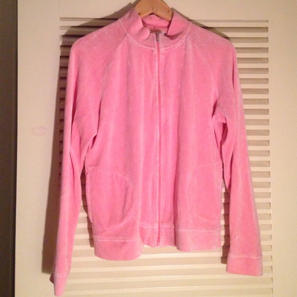 Pink velvety Talbots jumper.