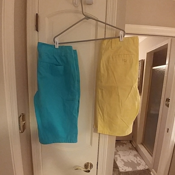 Plugg Mens Cargo Shorts Yellow and Blue 34