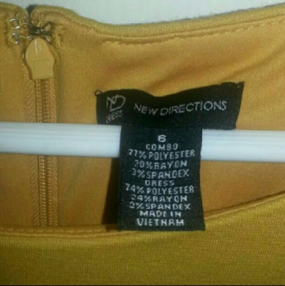 NEW DIRECTIONS MUSTARD & STRIPED DRESS size 6 - Picture 5 of 5