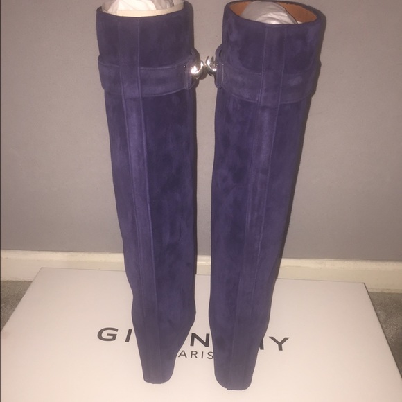 🔴SOLD🔴Givenchy shark lock tall boots Navy Blue - Picture 3 of 4