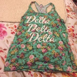 Tri Delta floral tank top