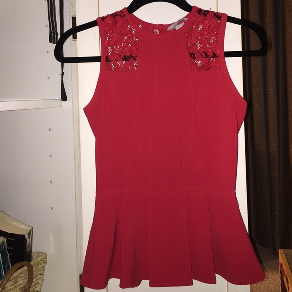Red, laced tank top