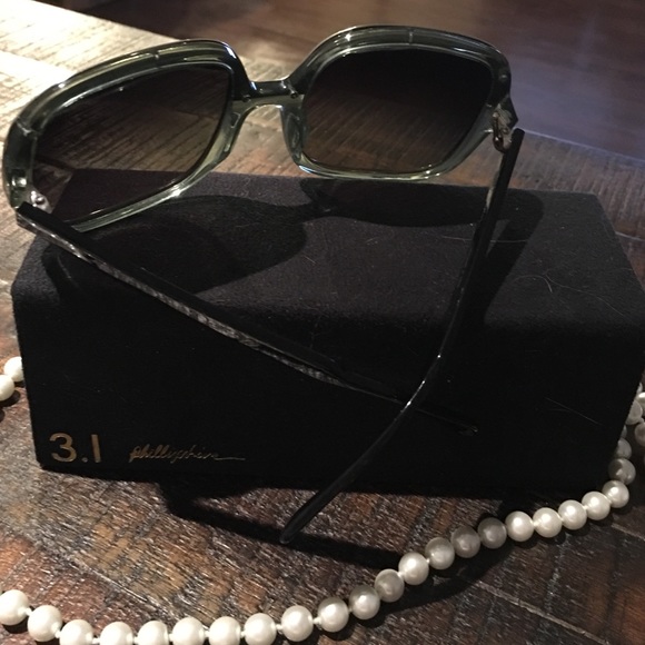 Phillip Lim Black Lucite & Stainless Steel Sunglasses - Picture 3 of 6