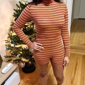 NWT ASOS Romper Playsuit in  Striped Metallic