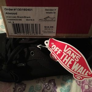Vans Shoes - Vans Atwood black canvas sneakers youth size 5 Vans Shoes - Vans Atwood black canvas sneakers youth size 5