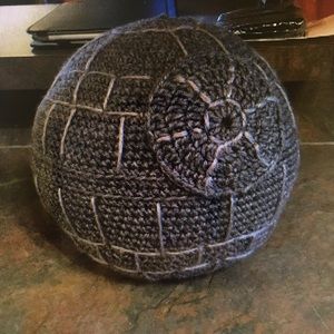 Crocheted hand made Star Wars Death Star