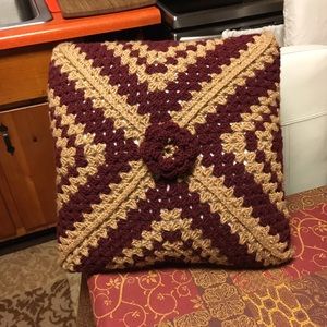 Crochet handmade decorative throw pillow
