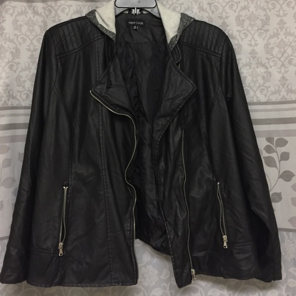 Pleather Jacket with hood 3X