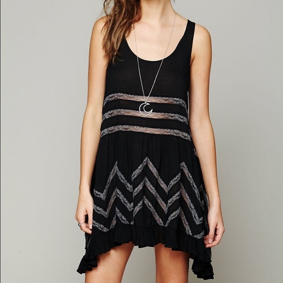 Free people black trapeze slip