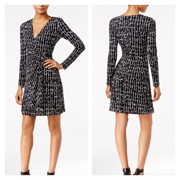 calvin klein faux wrap dress