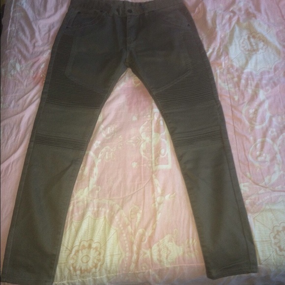 Olive green super skinny jeans