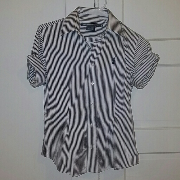 Ralph Lauren Sport WhiteBlue Pinstripe Button Down