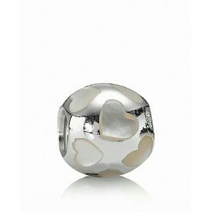 Pandora charm - Pearl hearts